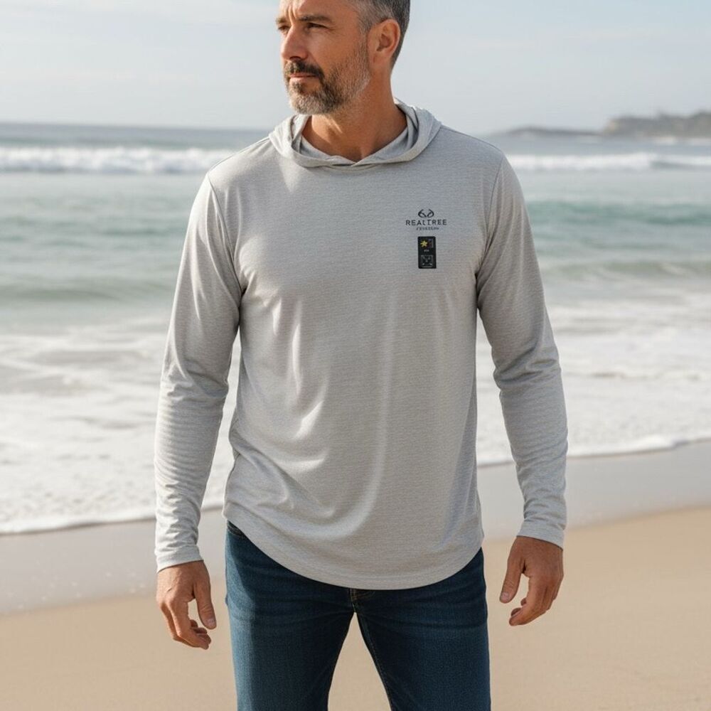 Realtree Fishing Men's 2XL Gray Long Sleeve Performance Hoodie​